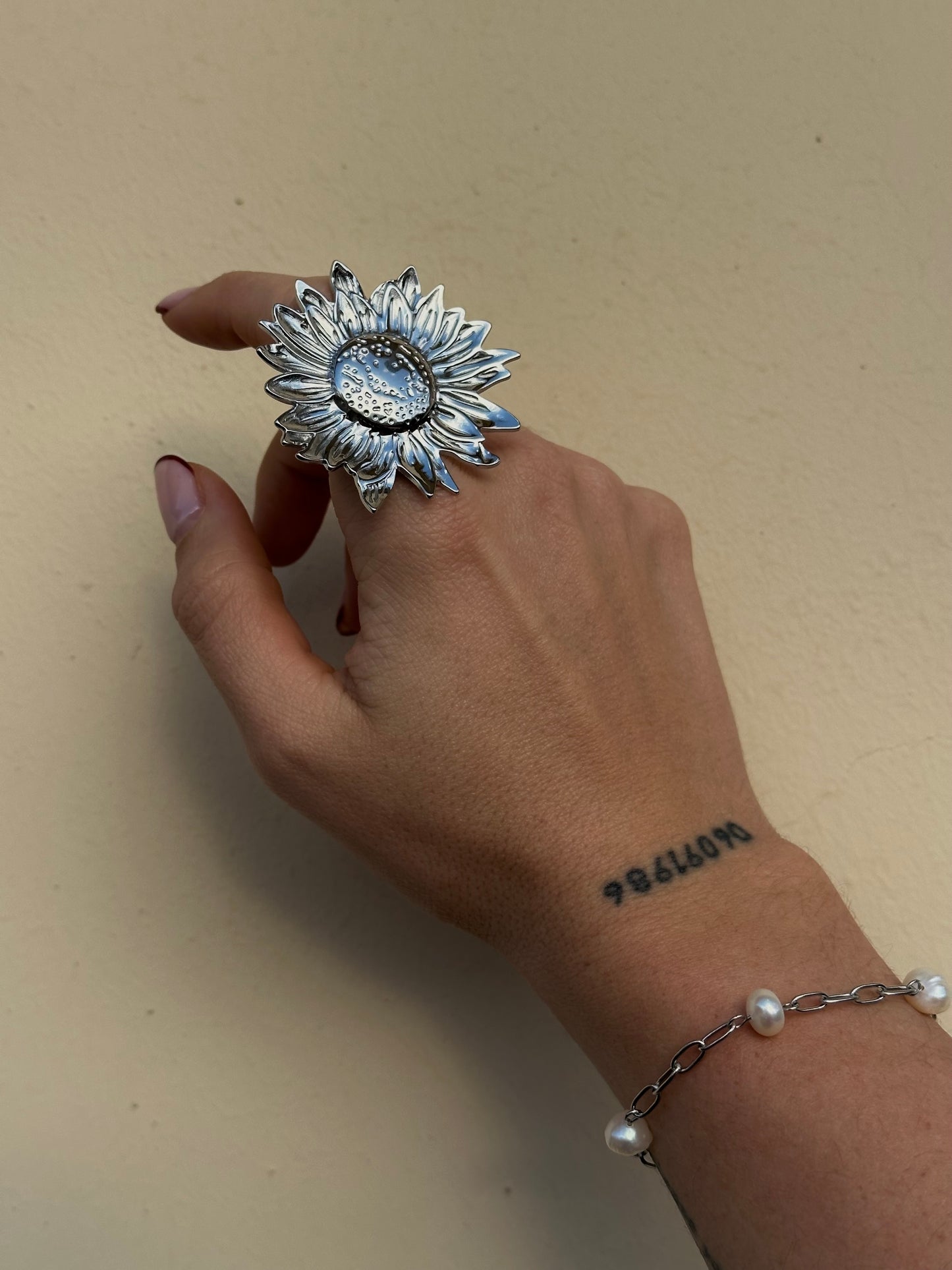 PULSERA ESLABONES Y PERLAS SILVER