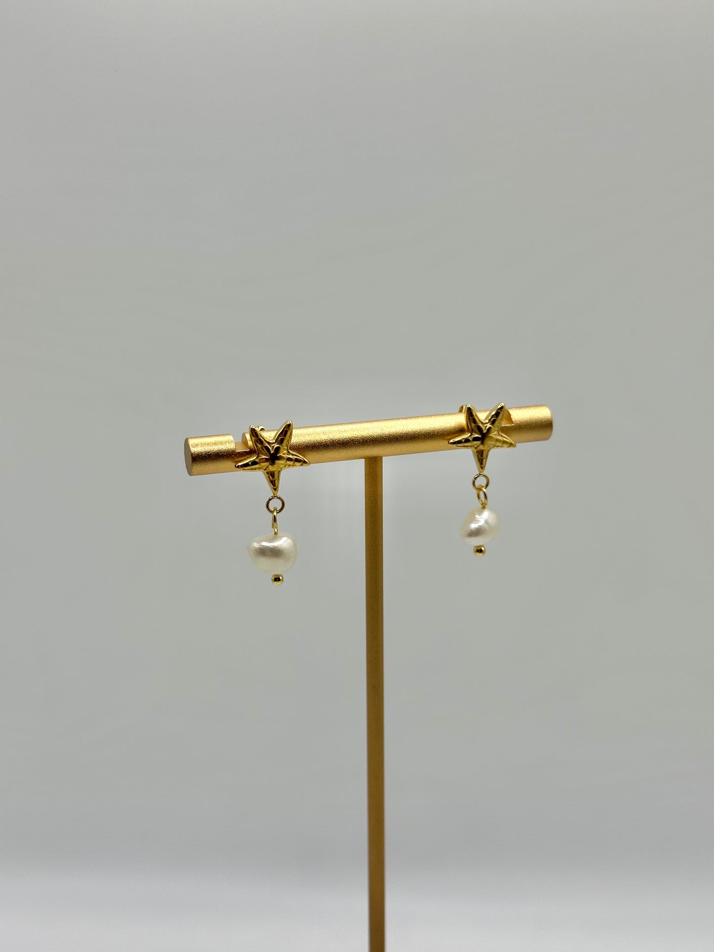 PENDIENTES ESTRELLA DE MAR PERLADA