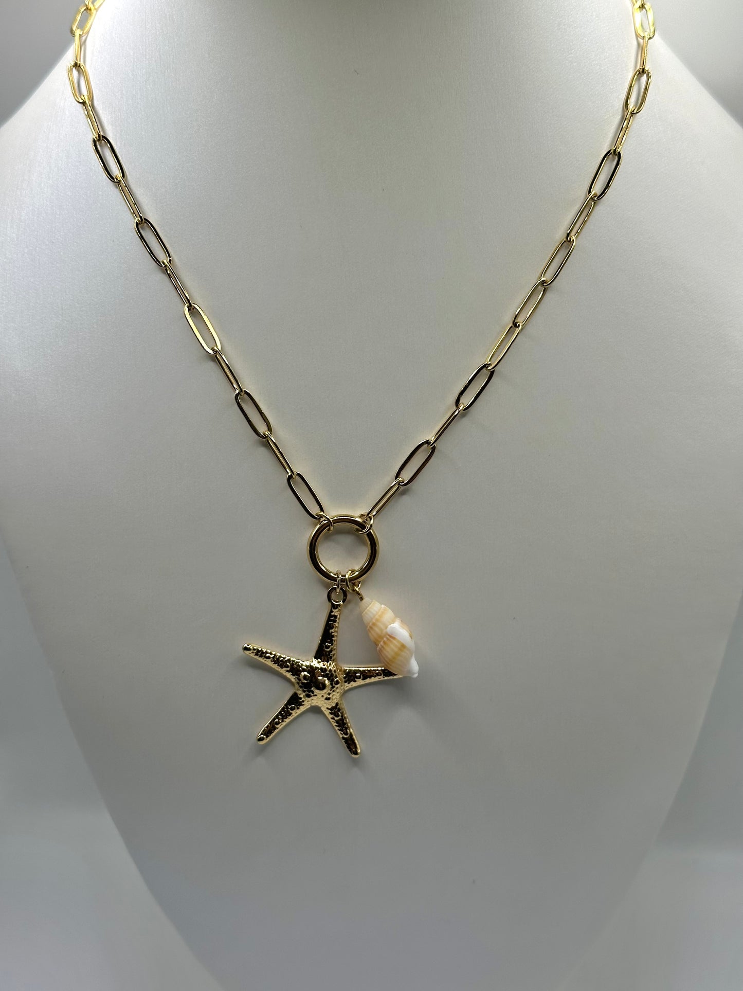 COLLAR ESLABONES ESTRELLA Y CARACOLA