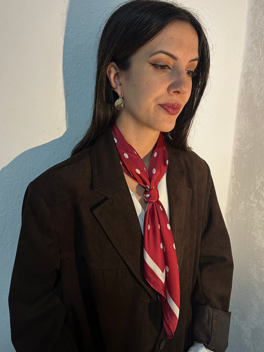 PAÑUELO LUNARES GRANATE