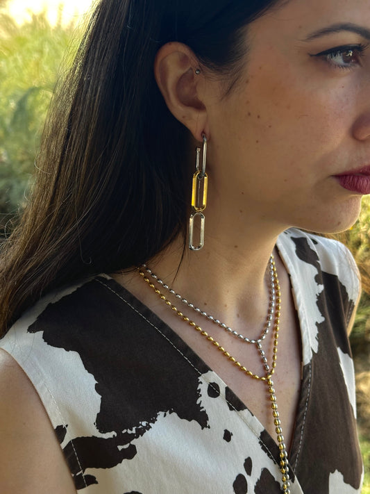PENDIENTES TRIPLE ESLABÓN
