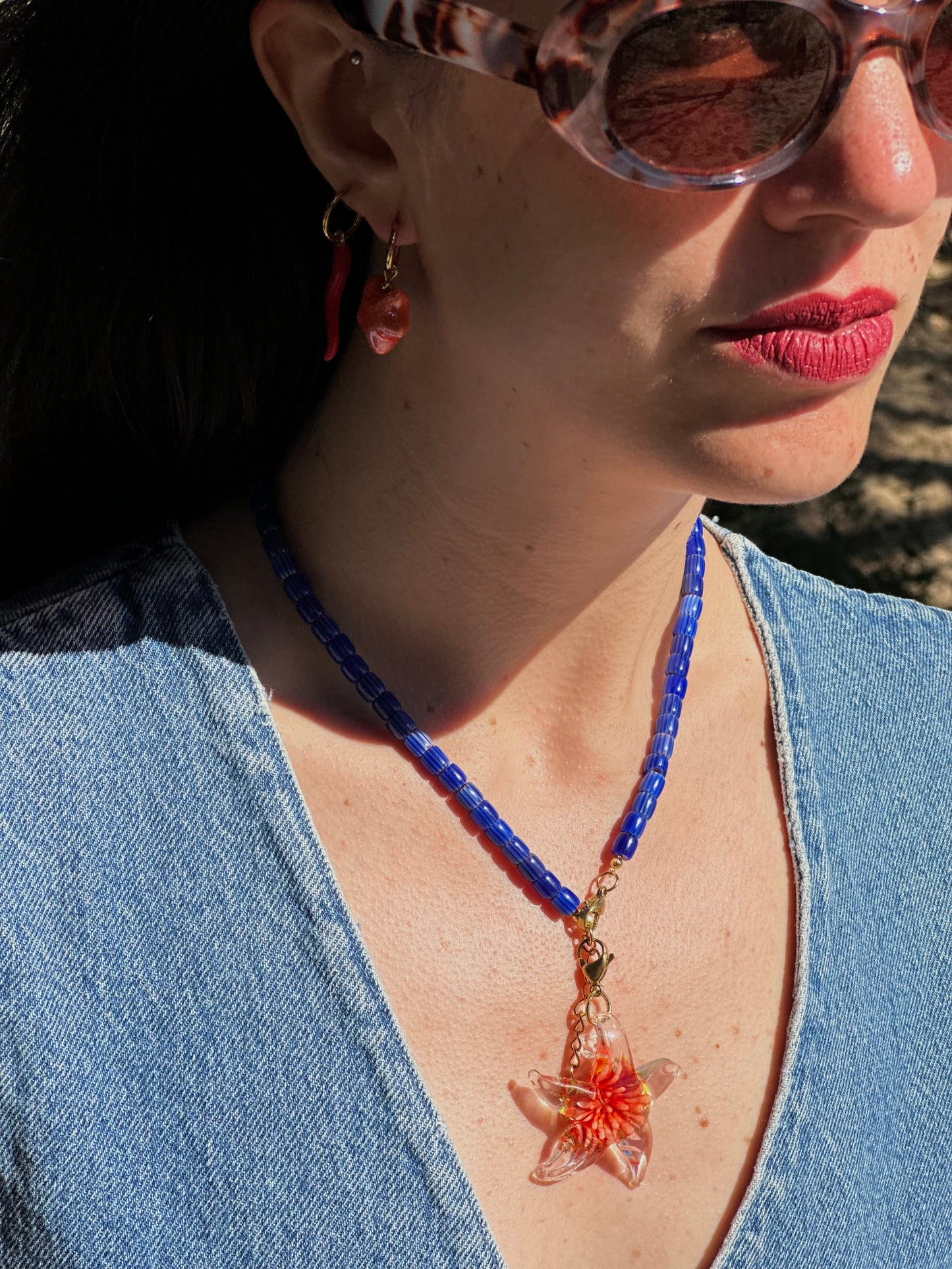 PENDIENTES ESTRELLA DE MAR NARANJA