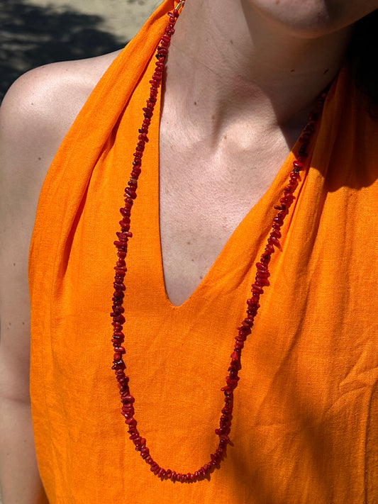 COLLAR CORAL ROJO
