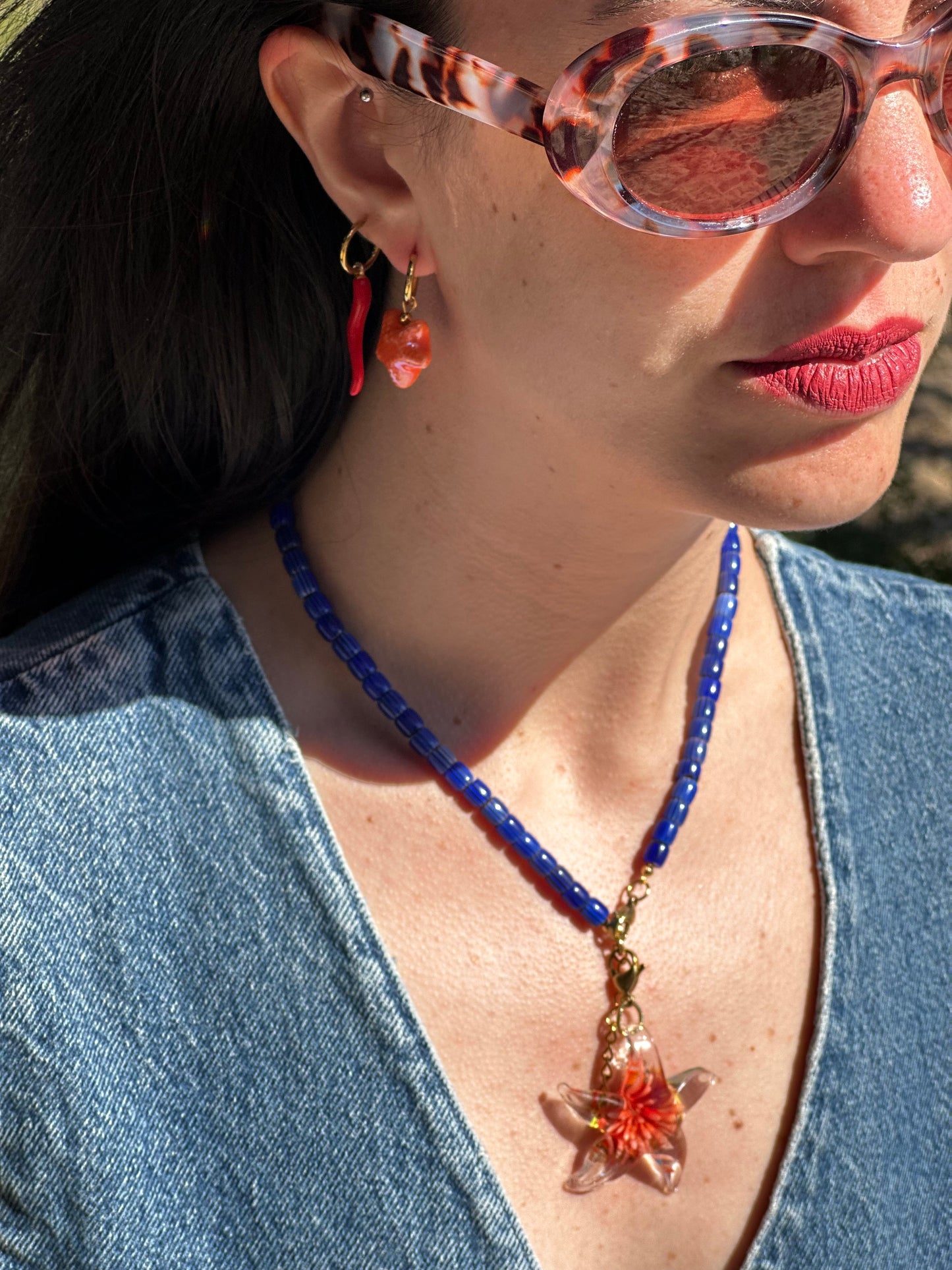 PENDIENTES ESTRELLA DE MAR NARANJA