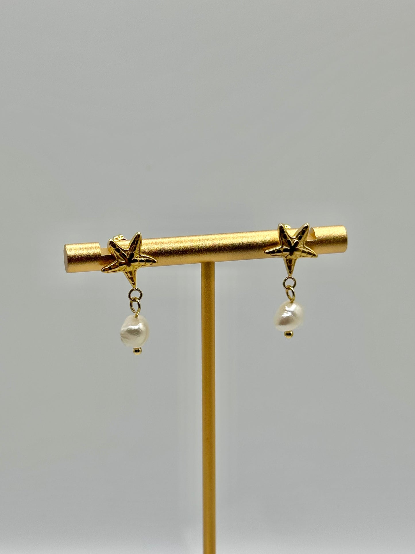 PENDIENTES ESTRELLA DE MAR PERLADA