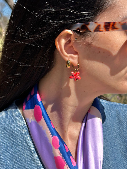 PENDIENTES ESTRELLA DE MAR ROJO